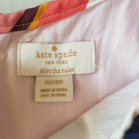 KATE SPADE GIRLS BERBER STRIPED DRESS - SIZE 152 12Y - COLORFUL - Picture 5 of 5